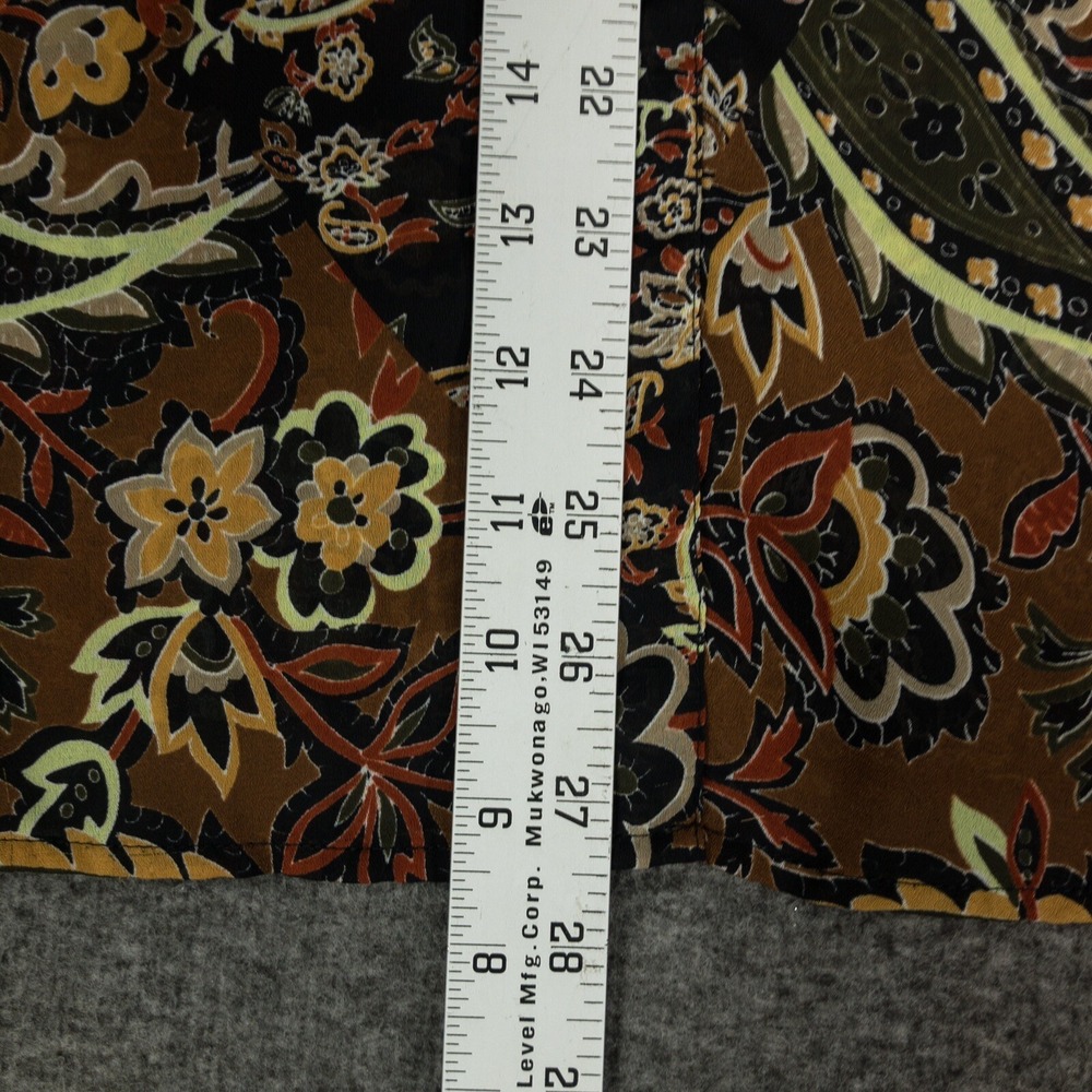 Y2K White Stag Sheer Brown Black Paisley Button Up Blouse Women's Size Medium - Picture 9 of 15